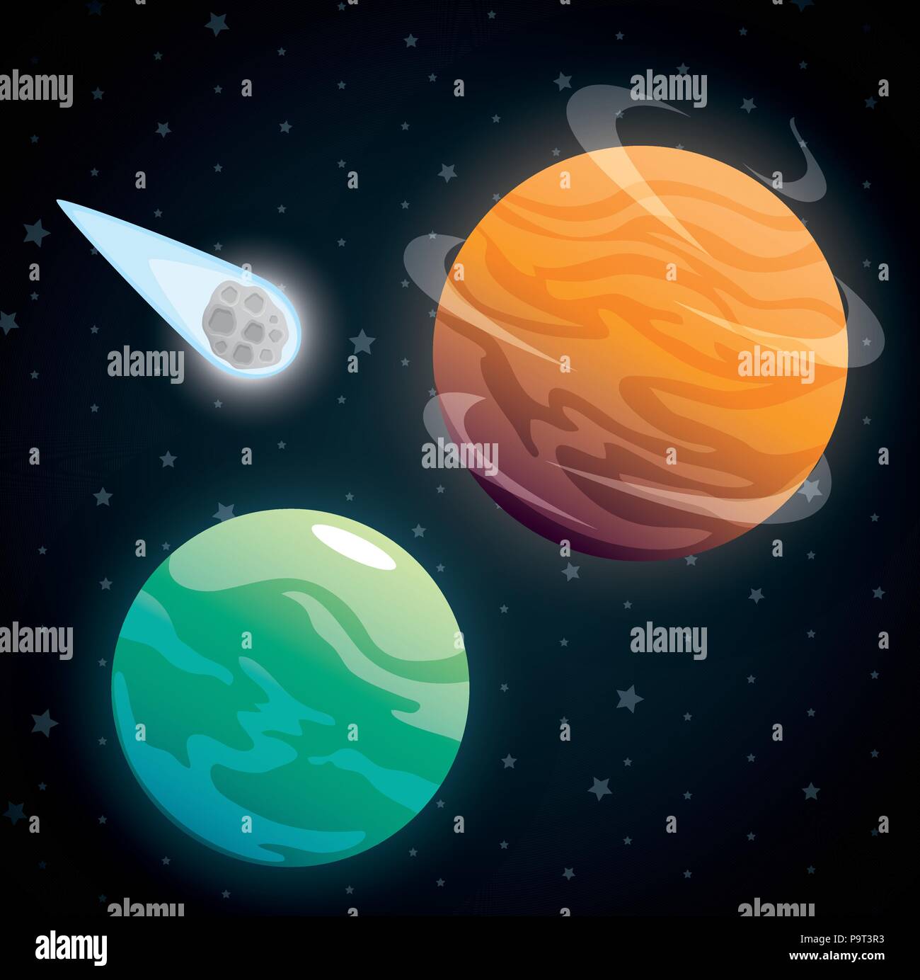 planets of the solar system scene vector illustration design Stock ...
