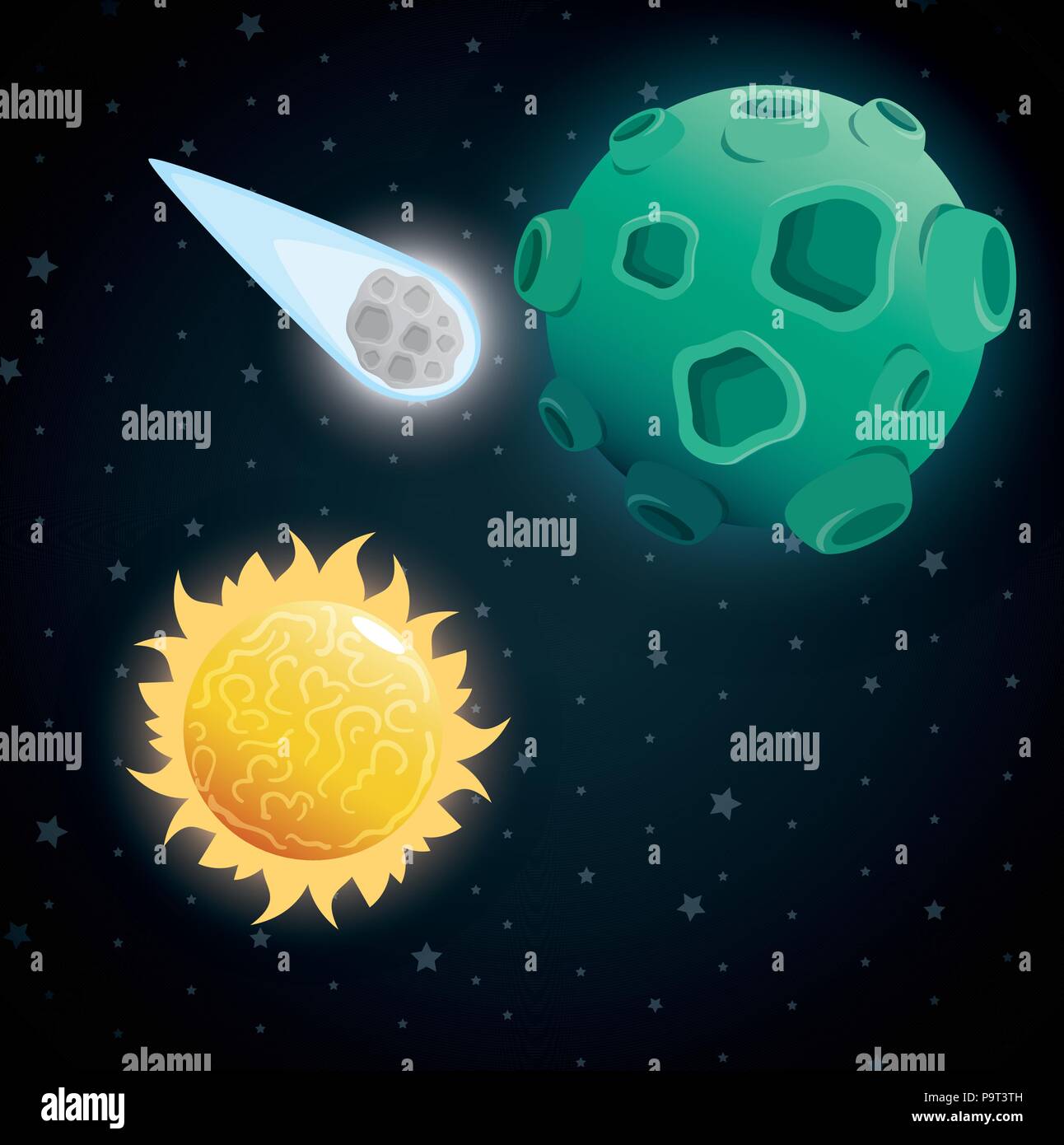 planets of the solar system scene vector illustration design Stock ...