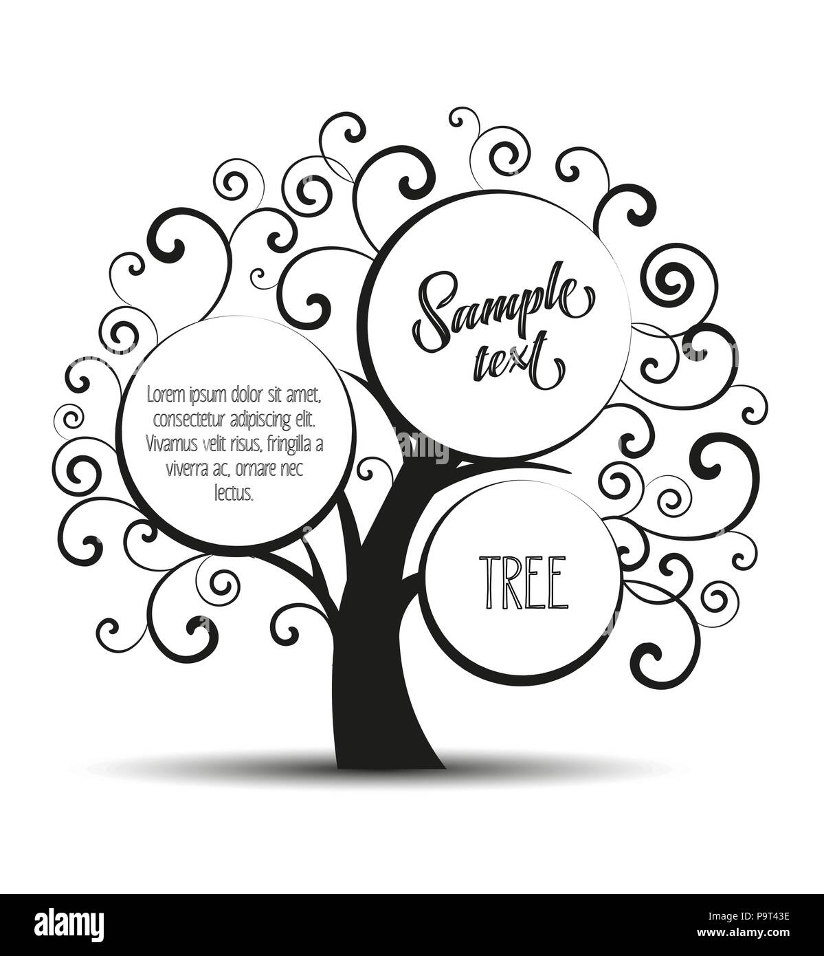 Vector illustration of decorative tree, natural silhouette on a white  background Stock Vector Image & Art - Alamy