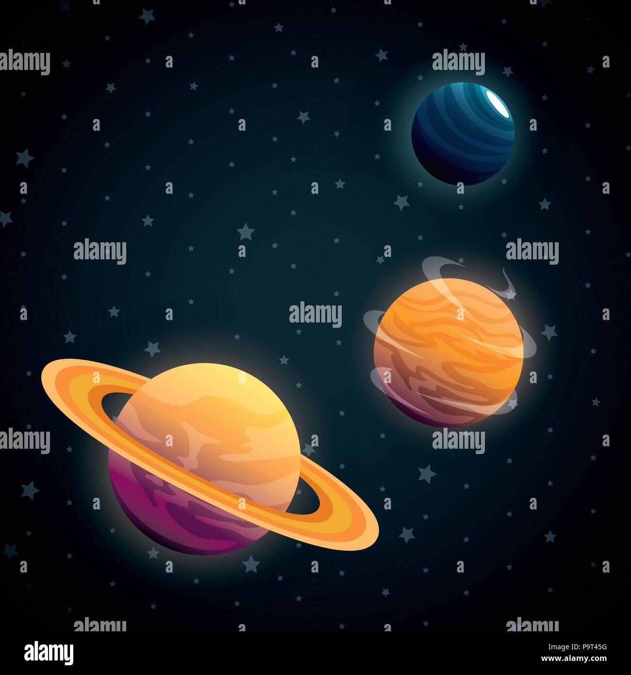 planets of the solar system scene vector illustration design Stock ...
