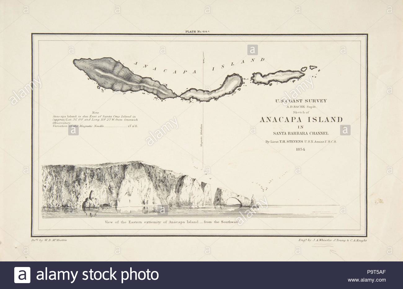 Coast Survey Sketch Stock Photos Coast Survey Sketch Stock Images - u s coast survey sketch of anapaca island in santa barbara channel 1854