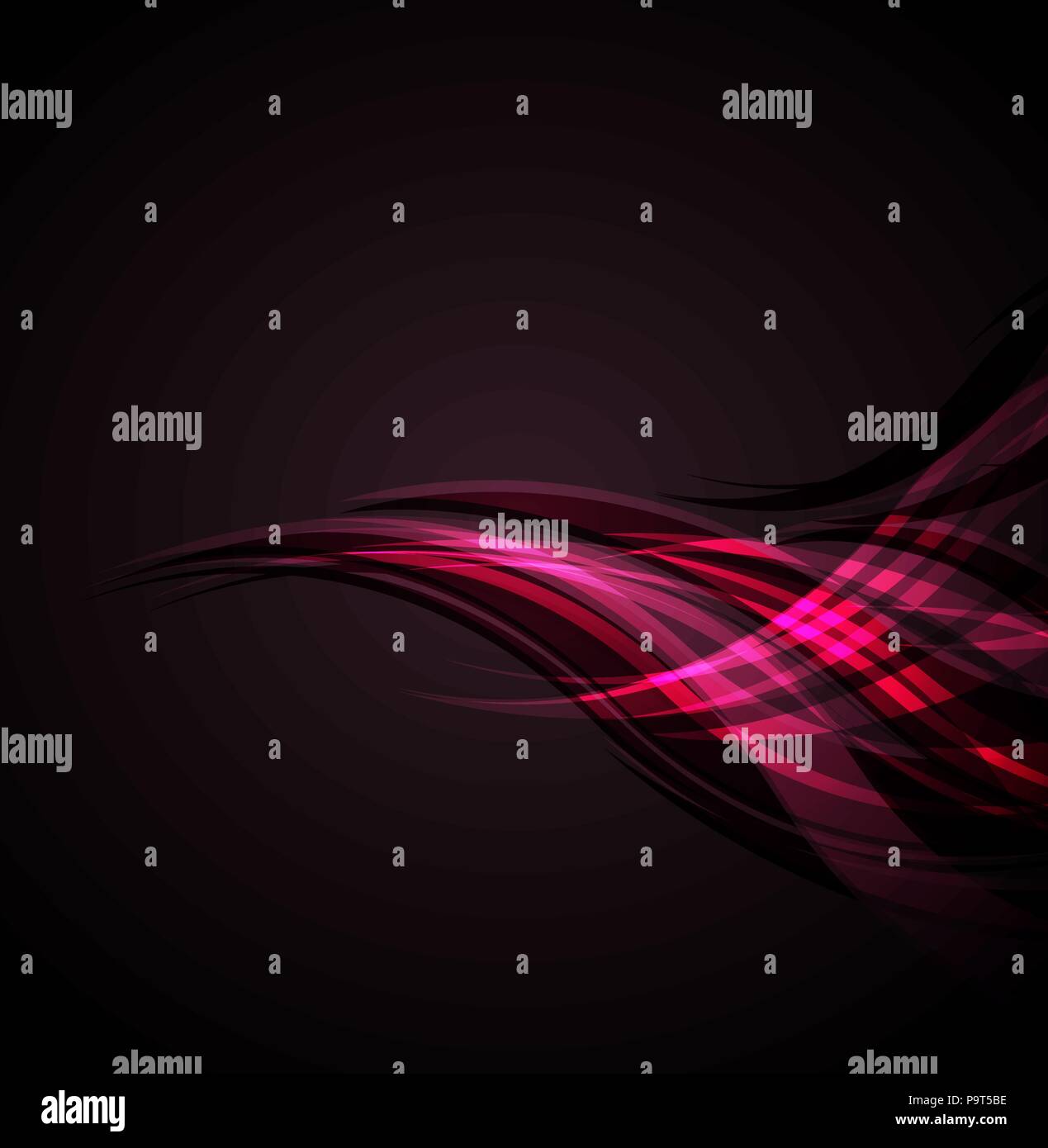 Abstract waves pink on a dark background Stock Vector