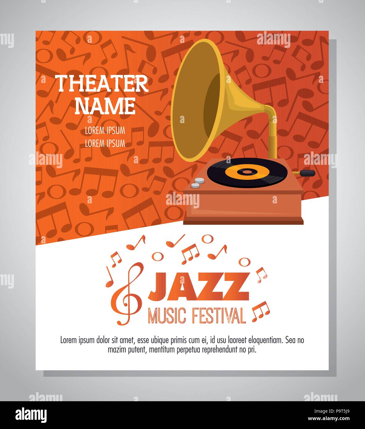 Gramophone Label gramophone musical festival label vector illustration design Stock ...