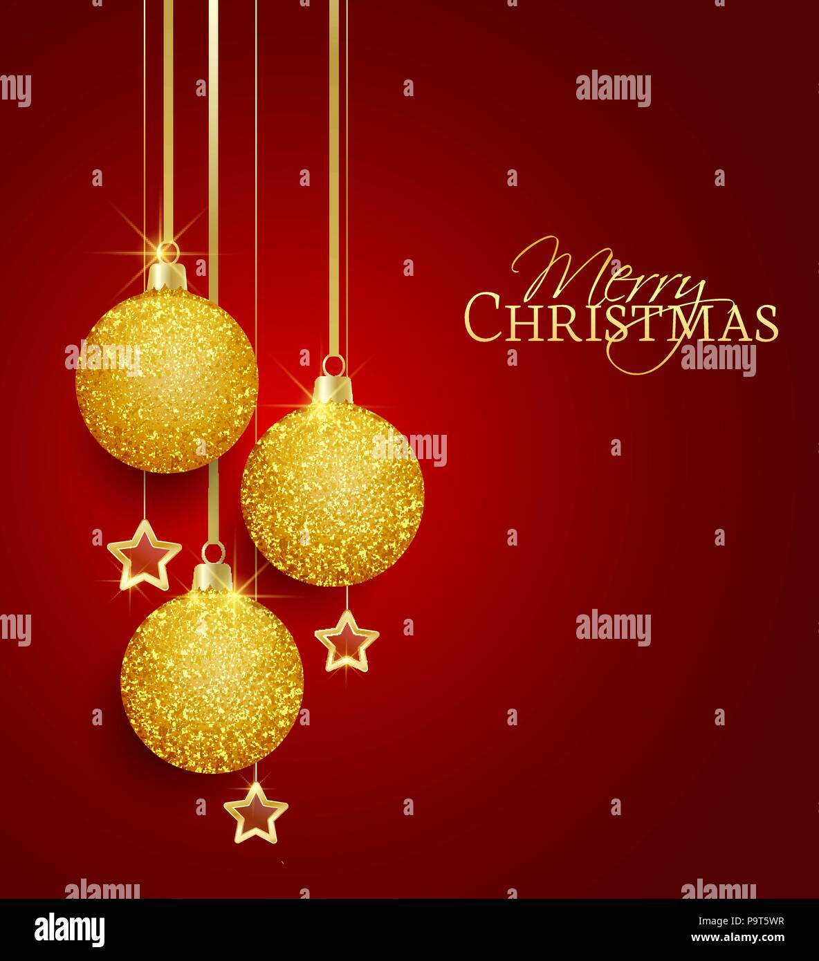 Vector Christmas balls on a red background Stock Vector Image & Art - Alamy