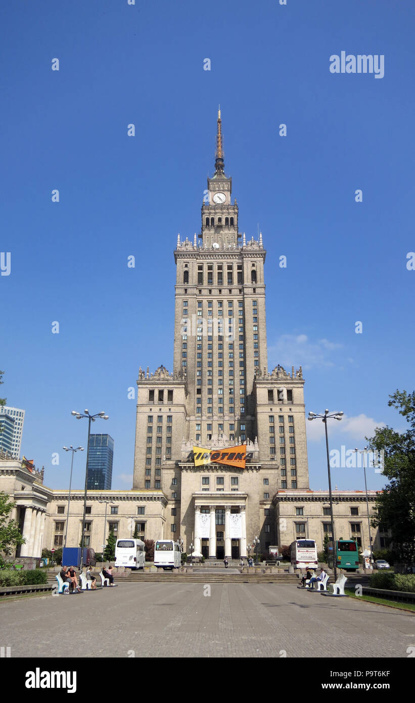 Palace of Culture and Science, Kinoteka complex cinema, Warsaw, Poland Stock Photo