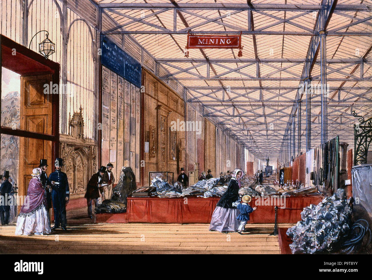Nash  Joseph - the Great Exhibition - Minerals -   October 1851 - London Crystal Palace Stock Photo