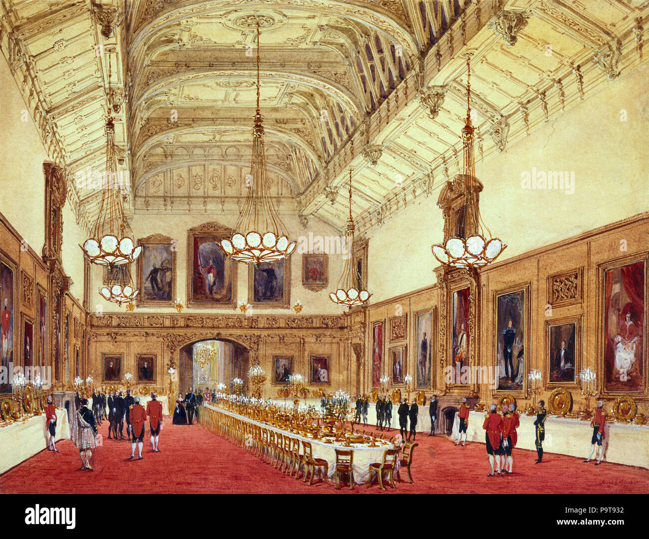 Nash  Joseph - Windsor Castle - the Waterloo Chamber  5 June 1844 Stock Photo