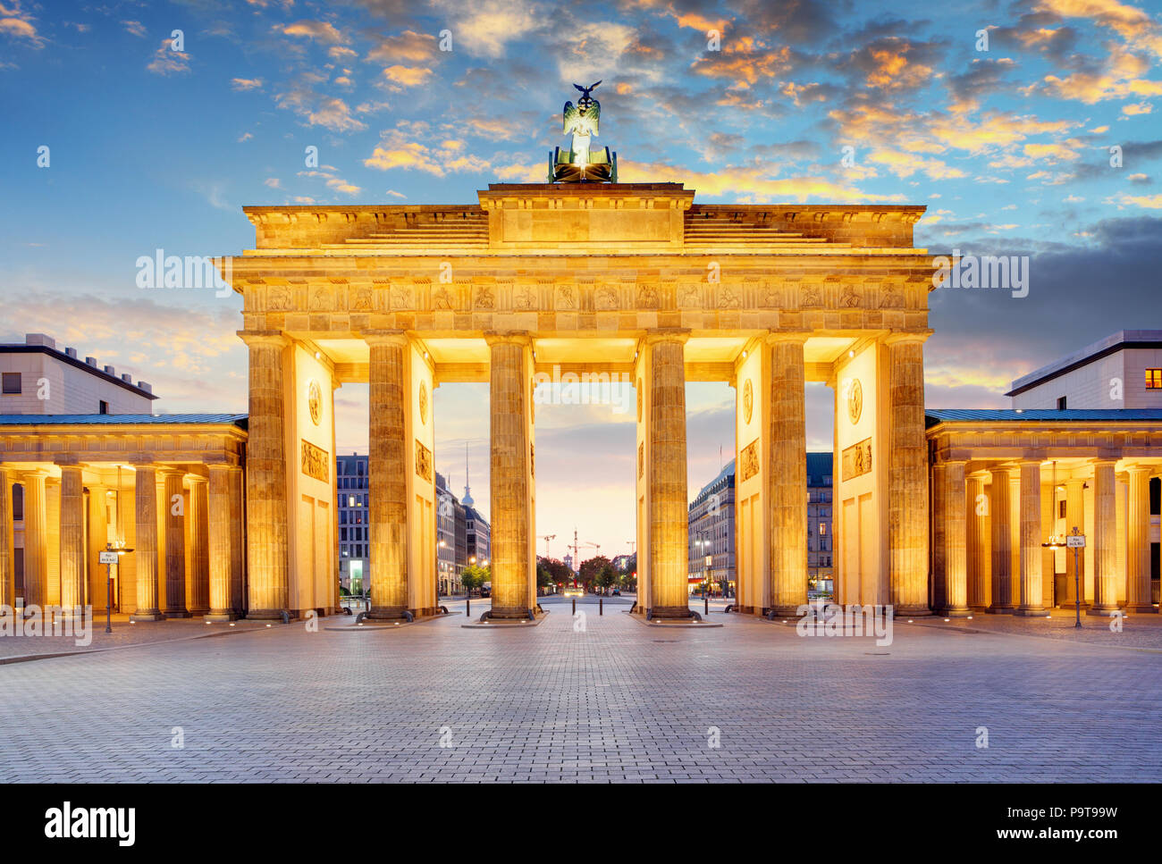 Berlin - Brandenburg Gate at night Stock Photo