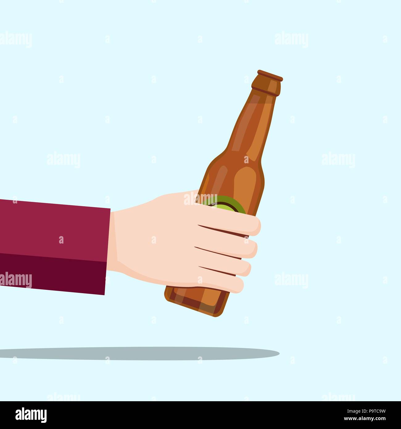 Hand holding beer bottle Stock Vector Images Alamy
