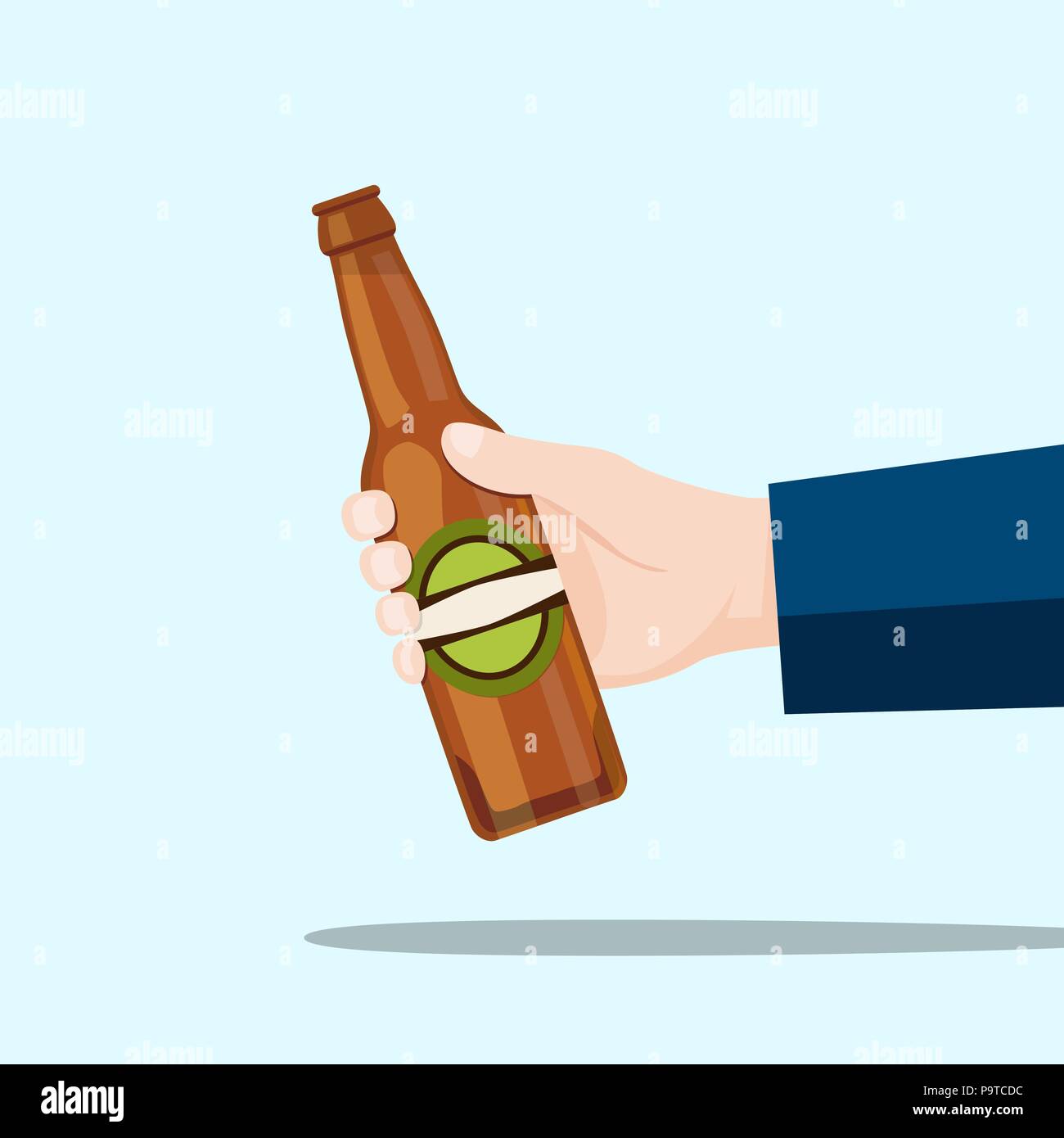 Right Hand Holding A Beer Bottle And Blue Background Vector Illustration Stock Vector Image Art Alamy Right Hand Holding A Beer Bottle And Blue Background Vector Illustration Stock Vector Image Art Alamy