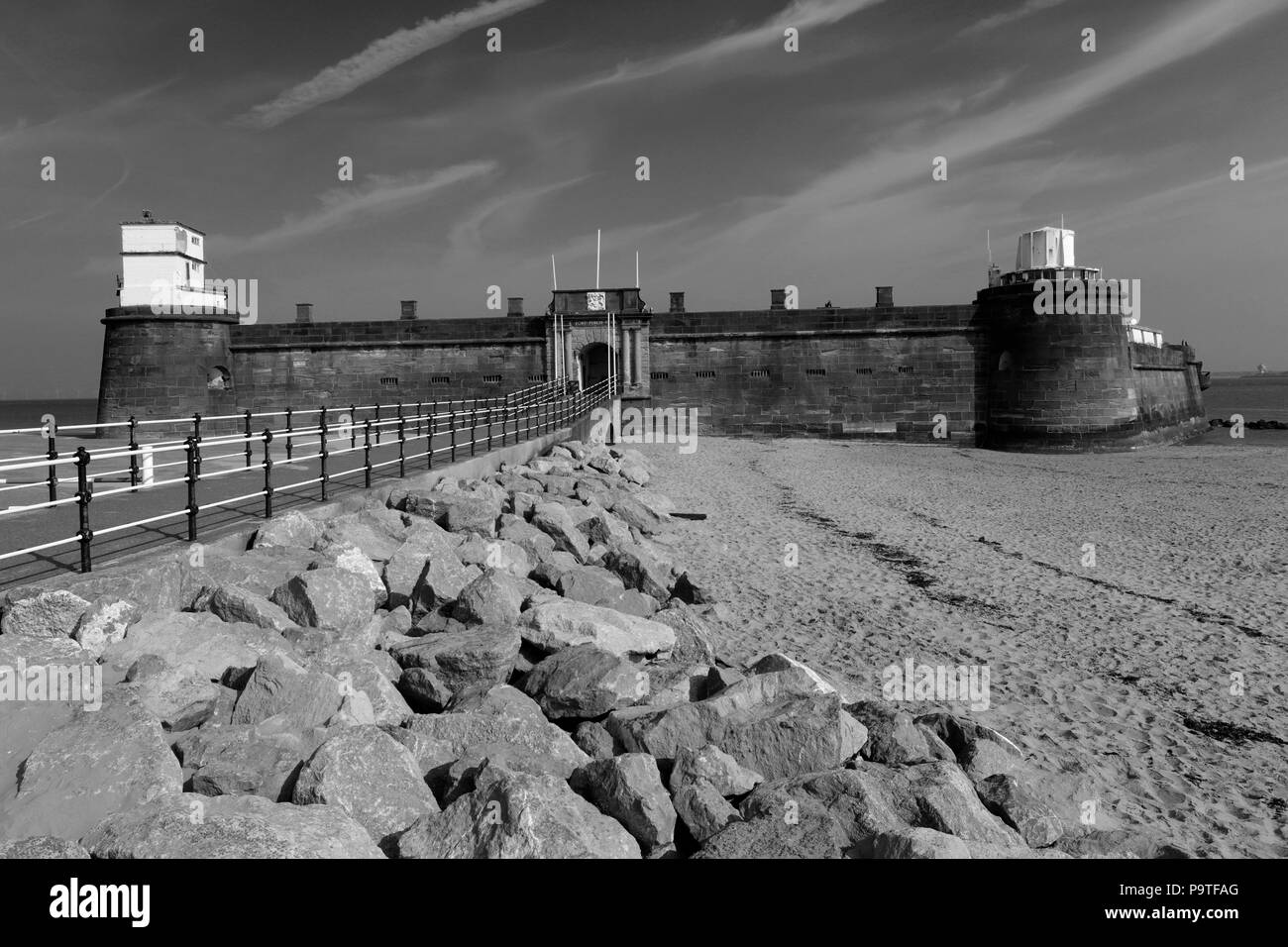 Wallasey Black and White Stock Photos and Images image