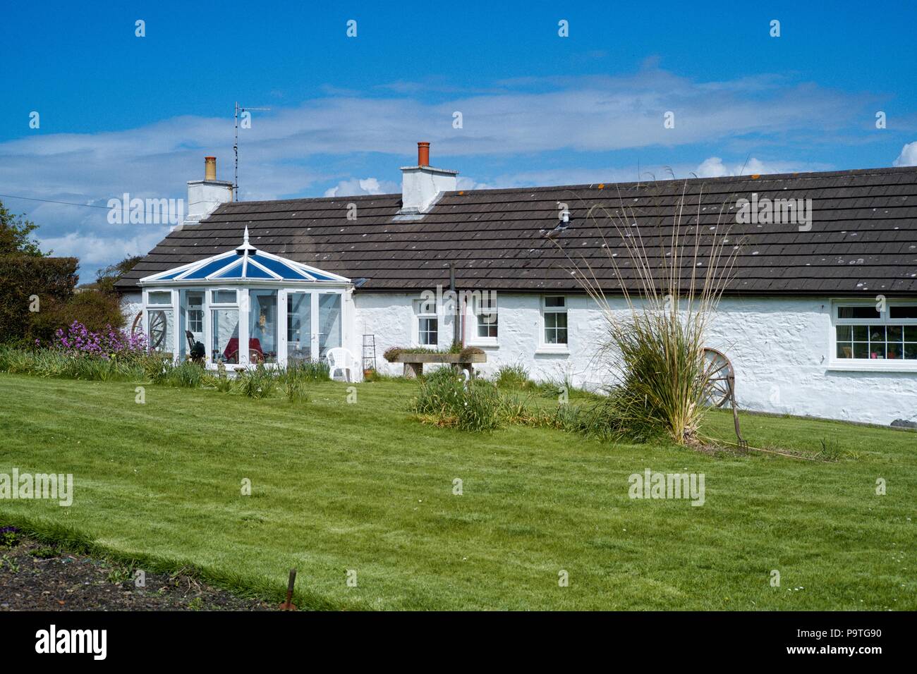 Traditional farm workers Cottage at Ardwell Scotland Stock Photo