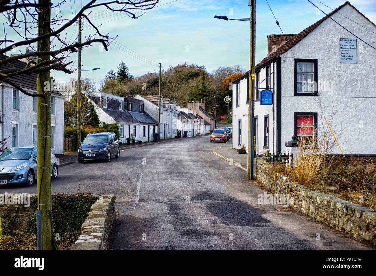 New Luce village in spring sunshine, Dumfires and Galloway Scotland. Stock Photo