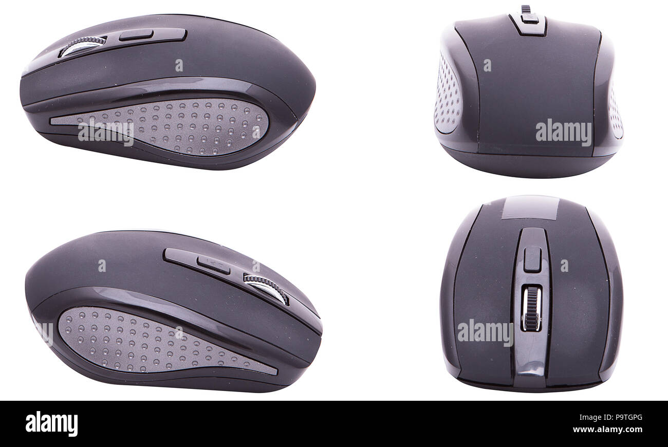 Computer mouse from different angles isolated on white background ...