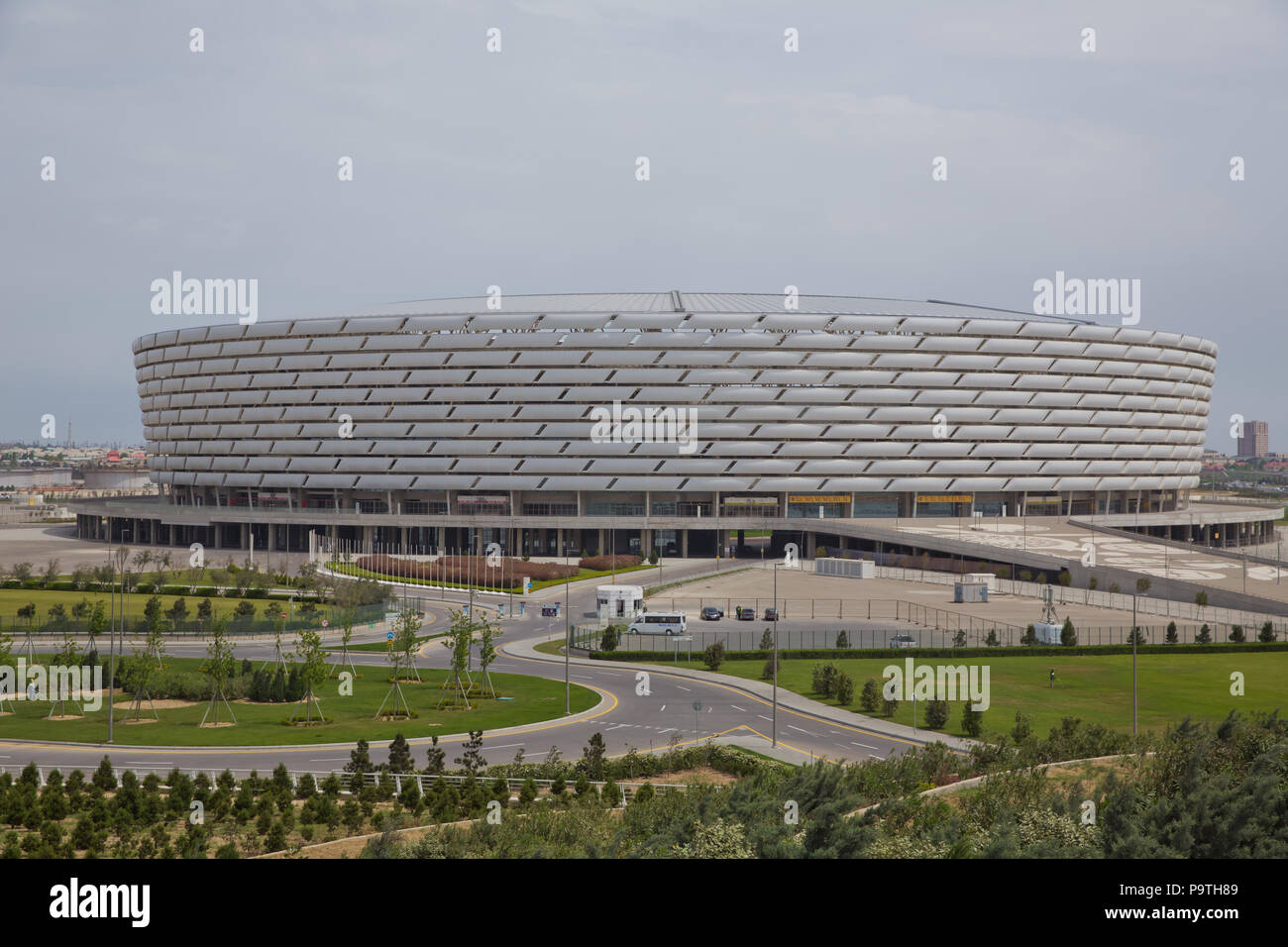 Construction of the 225,000-square-meter Stadium on a 650,000-square-meter site was completed in February 2015. The six-story, 65.7 meter structure ne Stock Photo