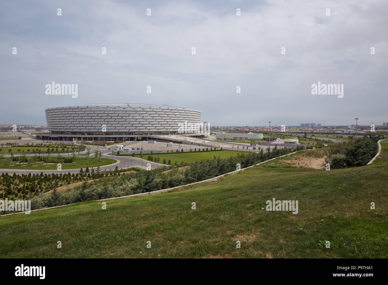 Construction of the 225,000-square-meter Stadium on a 650,000-square-meter site was completed in February 2015. The six-story, 65.7 meter structure ne Stock Photo
