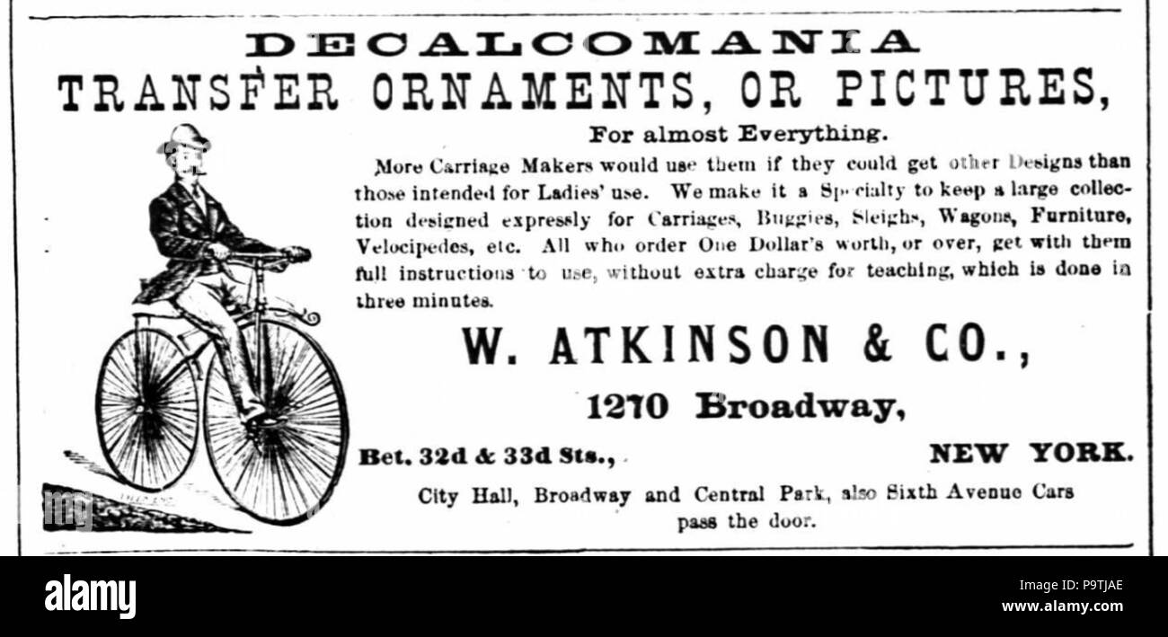 377 Decalcomania Advertisement by W. Atkinson &amp; Co Stock Photo