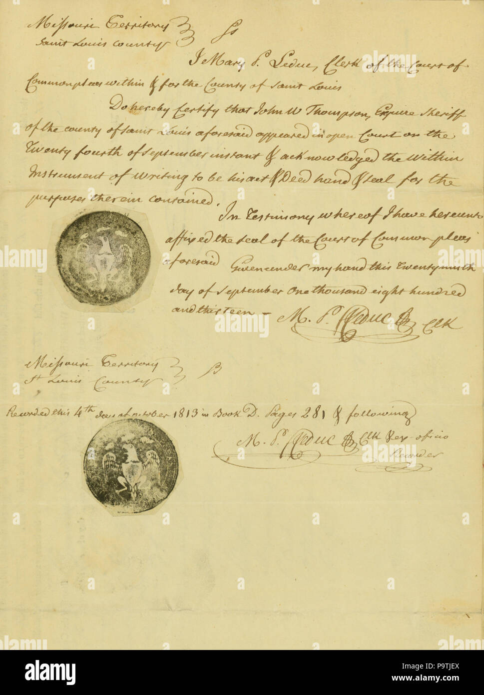 378 Deed of land transferred to Antoine Saugrain, sold at sheriff's