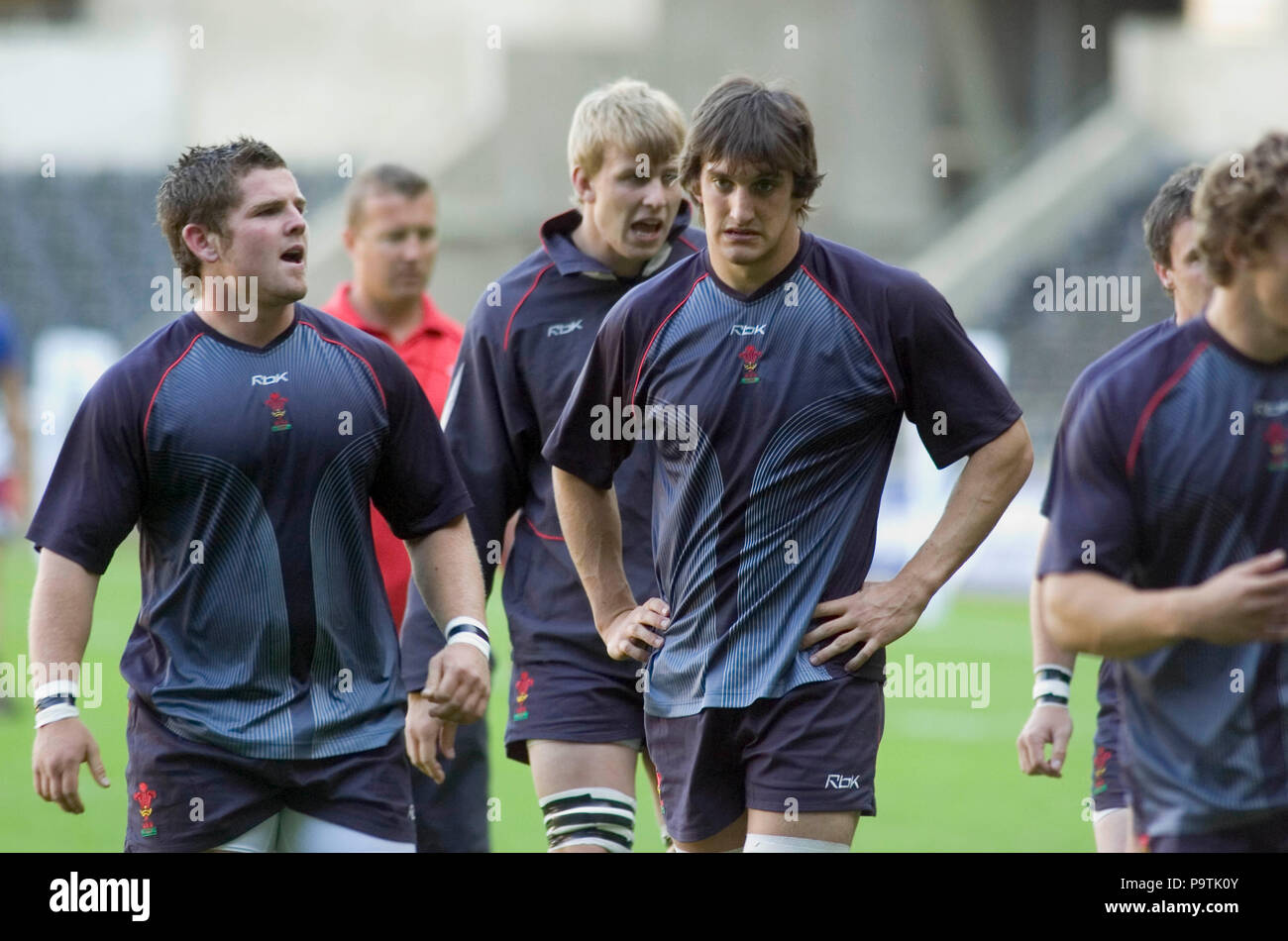 Sam Warburton of Wales (right) at The Junior Rugby World Cup pool D matches at the Liberty Stadium in Swansea in 2008. Stock Photo