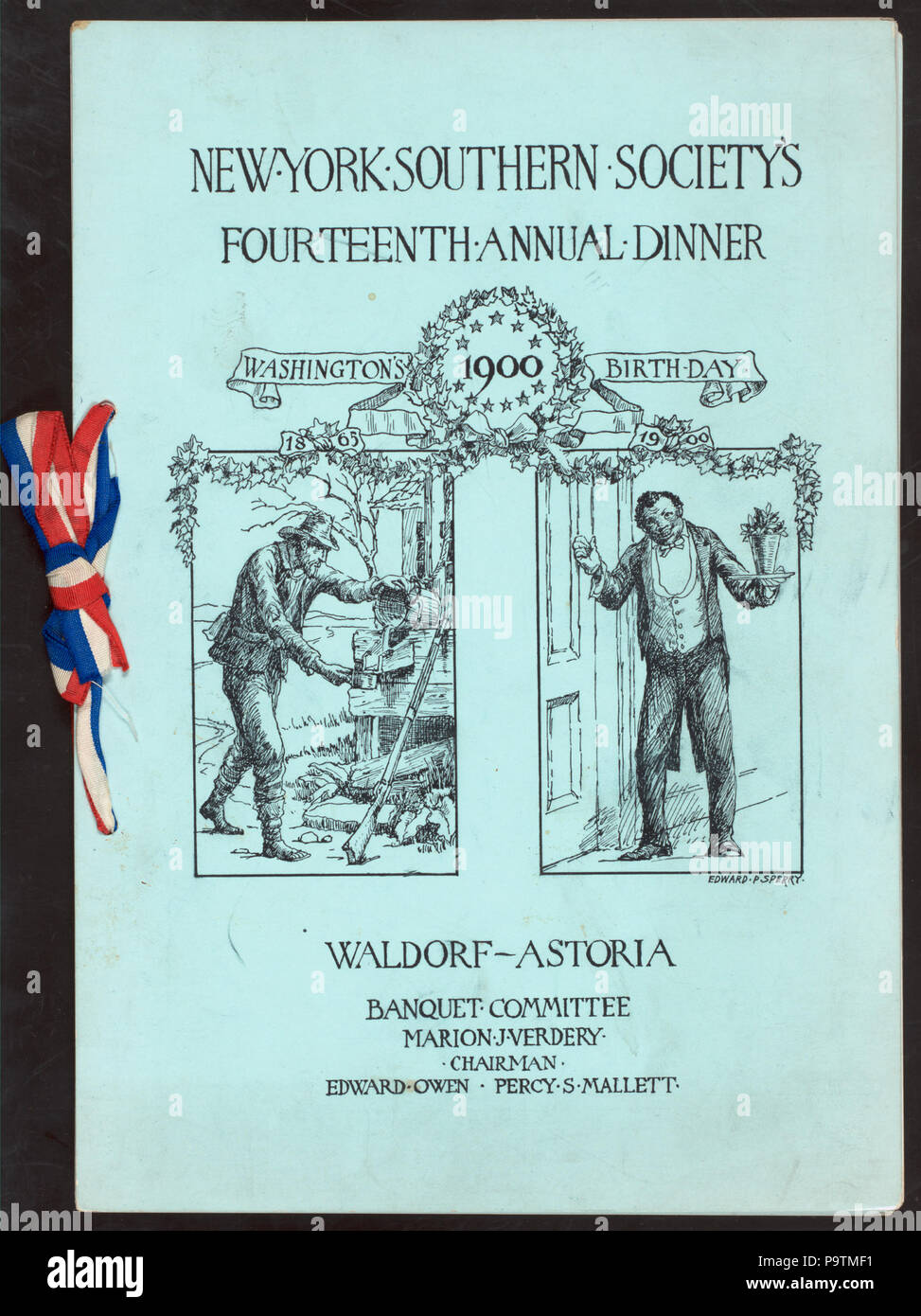 17 14TH ANNUAL DINNER, WASHINGTON'S BIRTHDAY (held by) NEW YORK-SOUTHERN-SOCIETY (at) &quot;WALDORF-ASTORIA, NEW YORK, NY&quot; (HOTEL;) (NYPL Hades-272922-475890) Stock Photo