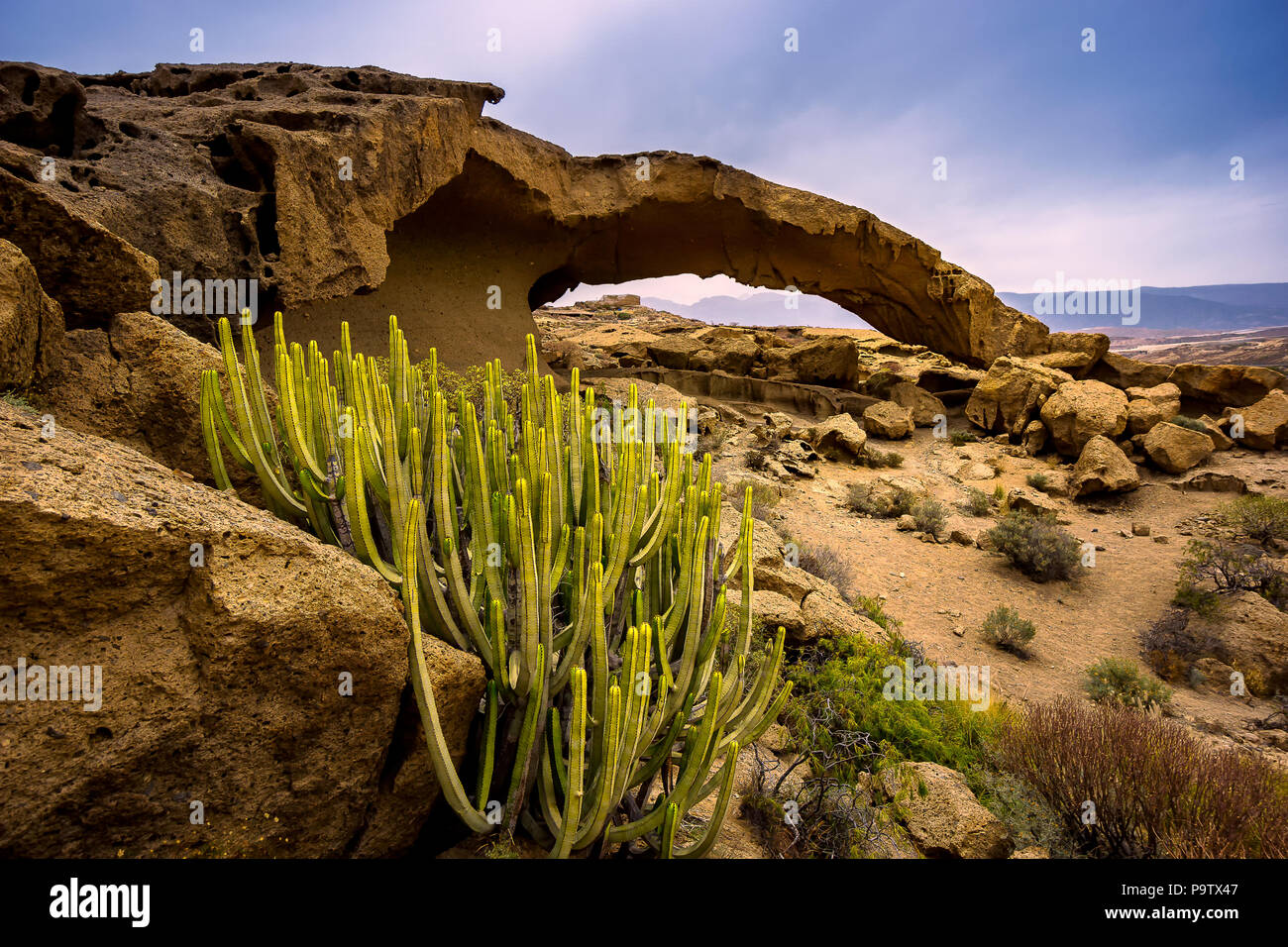 Stone Arch near San Miguel de Tajao, Tenerife, Spain, 2017 Stock Photo