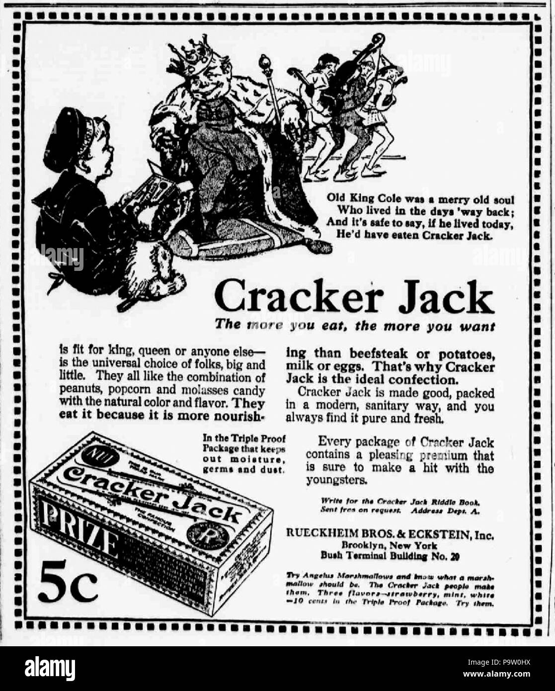356 Cracker jack newspaper ad 1916 Stock Photo Alamy