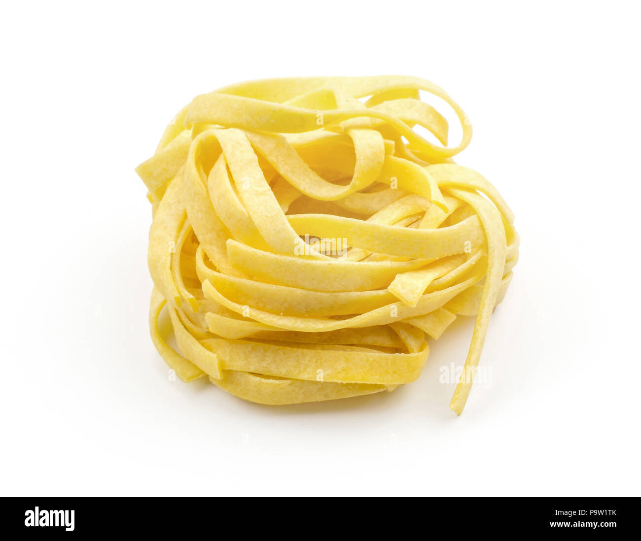Fettuccine pasta classic raw isolated on white background one piece