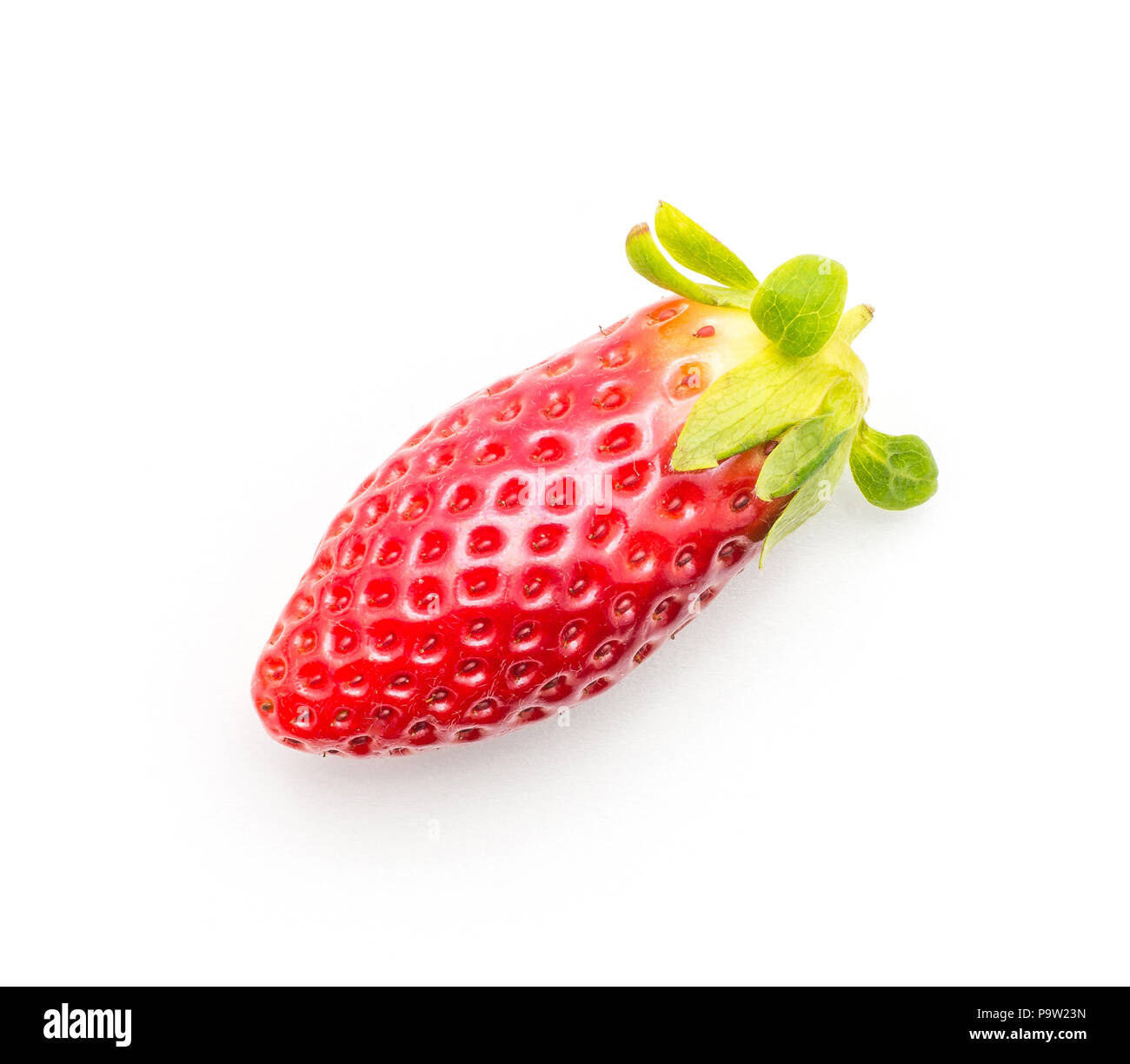 Garden strawberry top view isolated on white background long one Stock Photo