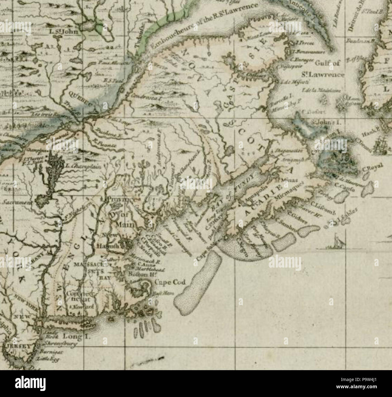 372 Darlington map of Maine and Nova Scotia 1680 Stock Photo Alamy