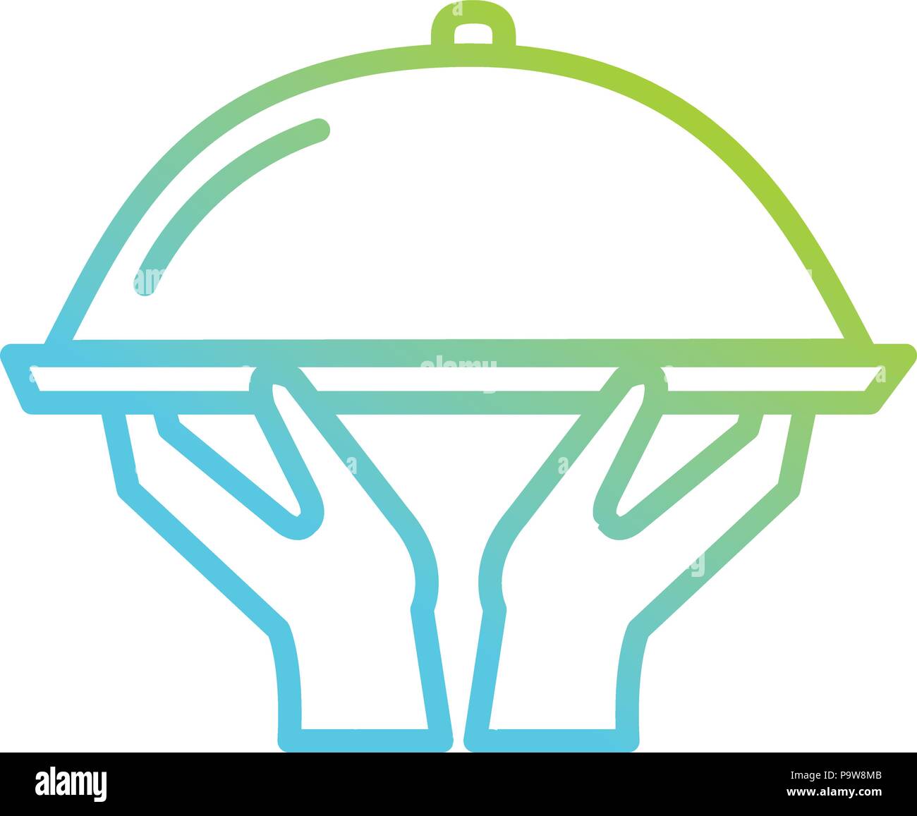 hands lifting tray server vector illustration design Stock Vector Image