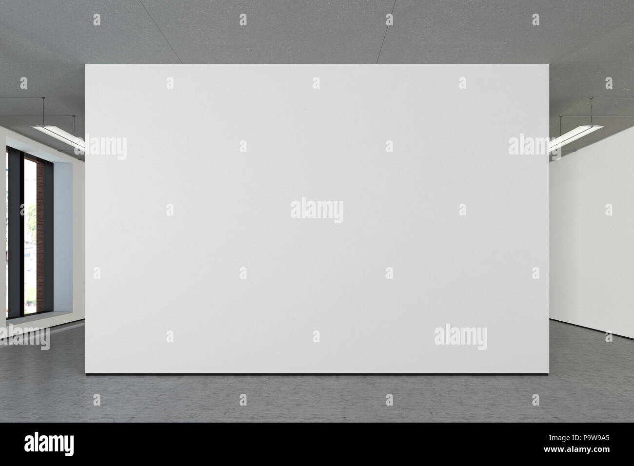 Download Blank Wall In The Gallery Mockup 3d Illustration Stock Photo Alamy