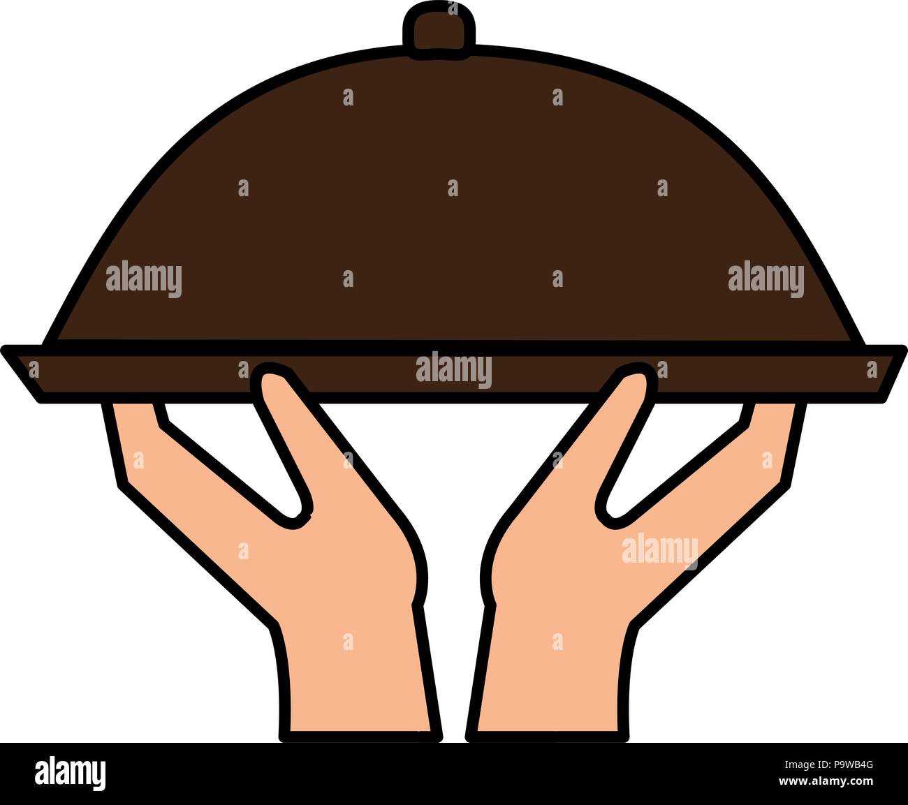 hands lifting tray server Stock Vector Image & Art Alamy