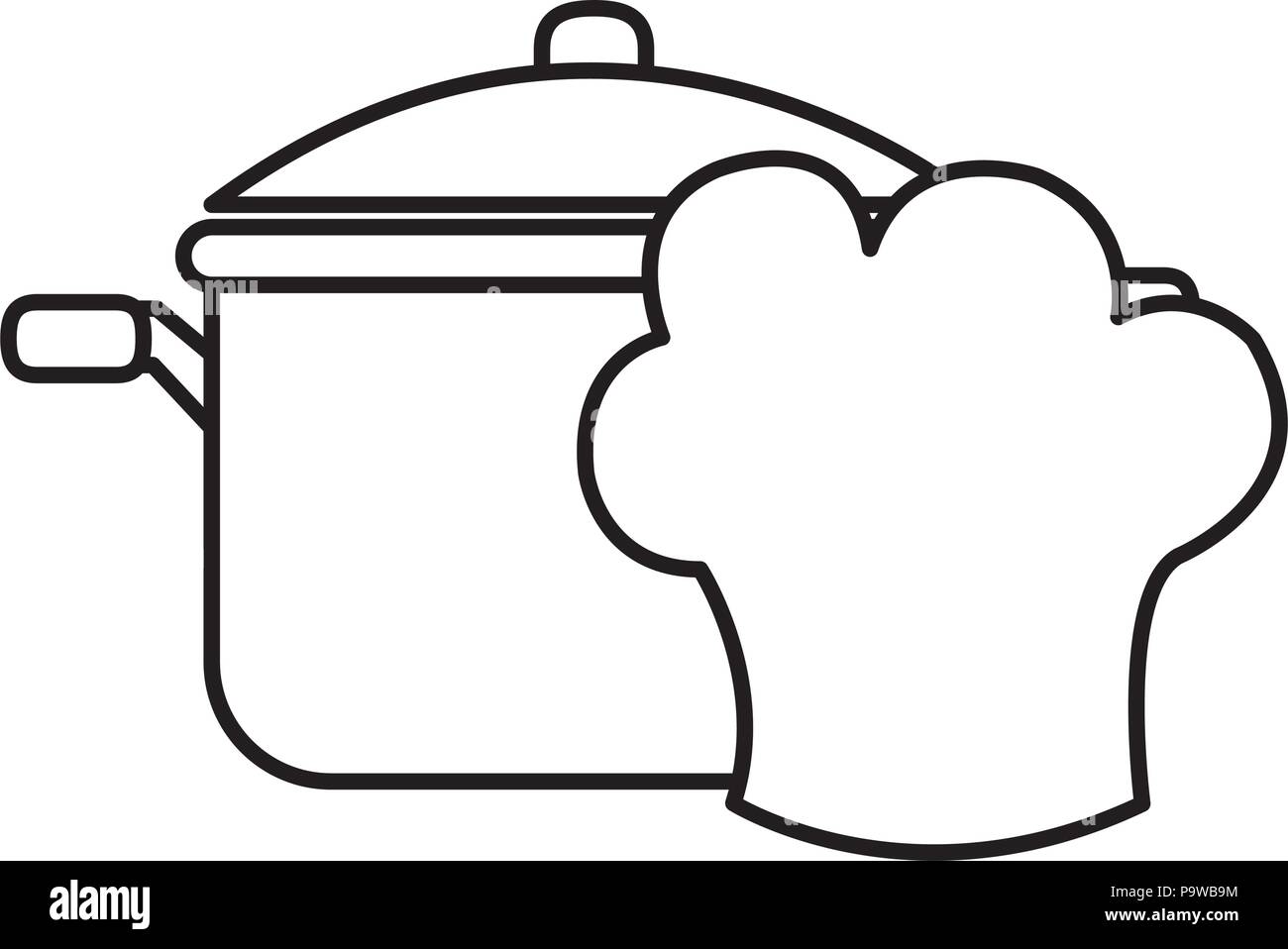kitchen pot with chef hat Stock Vector Image & Art - Alamy