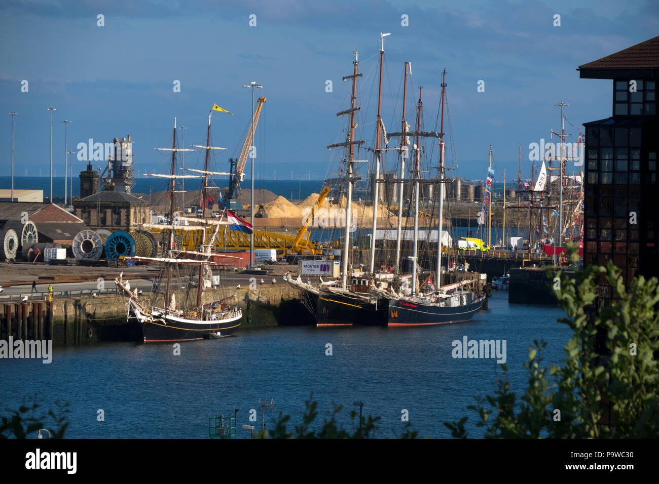 Tall ships in Sunderland dock UK Stock Photo