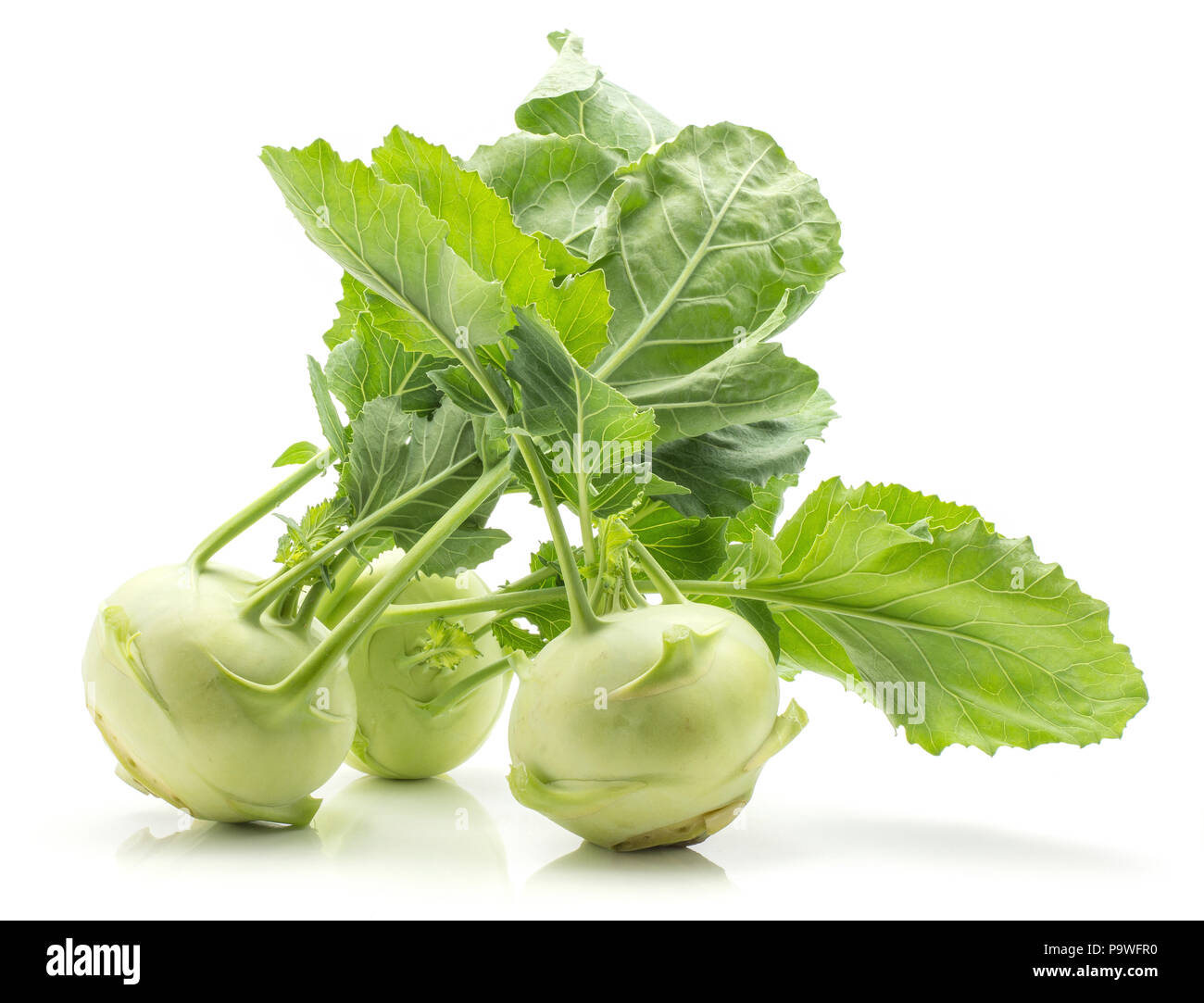 Kohlrabi (German turnip or turnip cabbage) isolated on white background