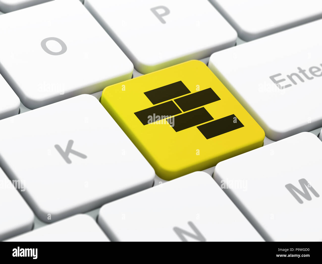 Building construction concept: Bricks on computer keyboard background ...