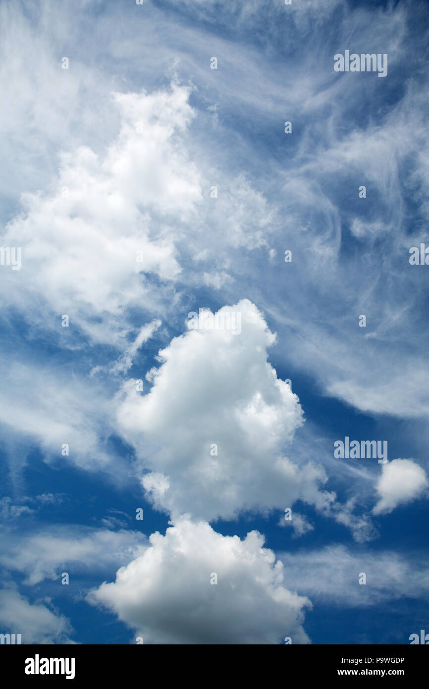blue sky background with white clouds Stock Photo