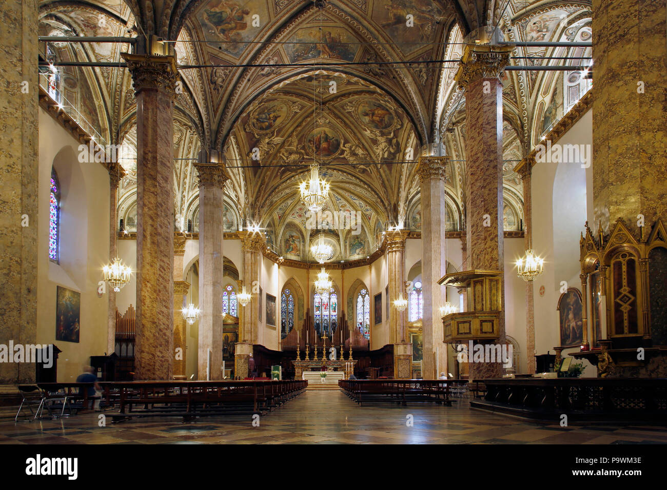 Interior view, Cathedral, Perugia, Umbria, Italy Stock Photo