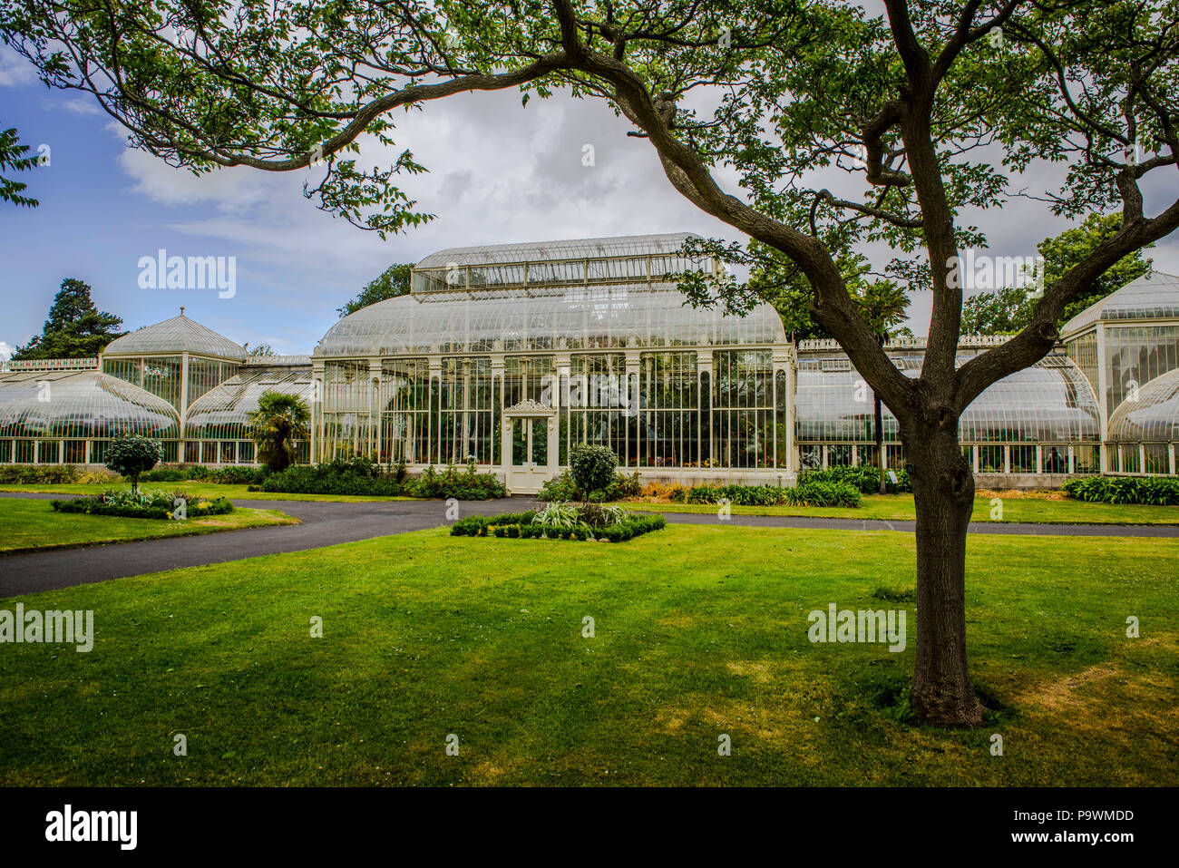 Greenhouse from 1849 in the botanical garden, also called Curvilinear Range, architect Richard Turner, Dublin, Ireland Stock Photo