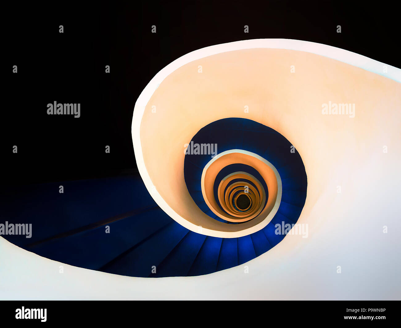 abstract spiral staircase Stock Photo