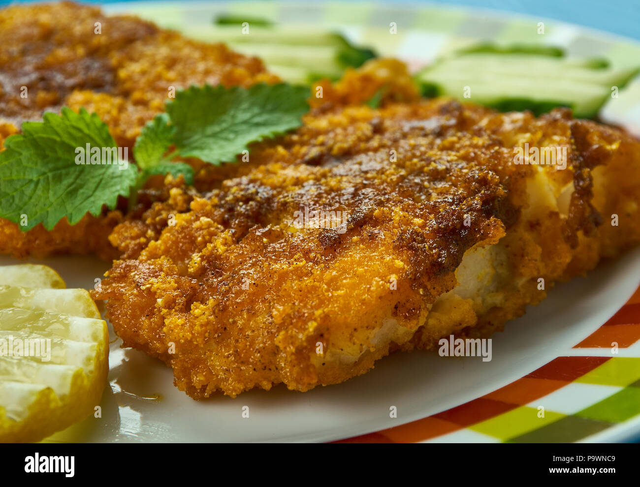 Kerala Style Fish Fry - (meen varuthathu, close up Stock Photo