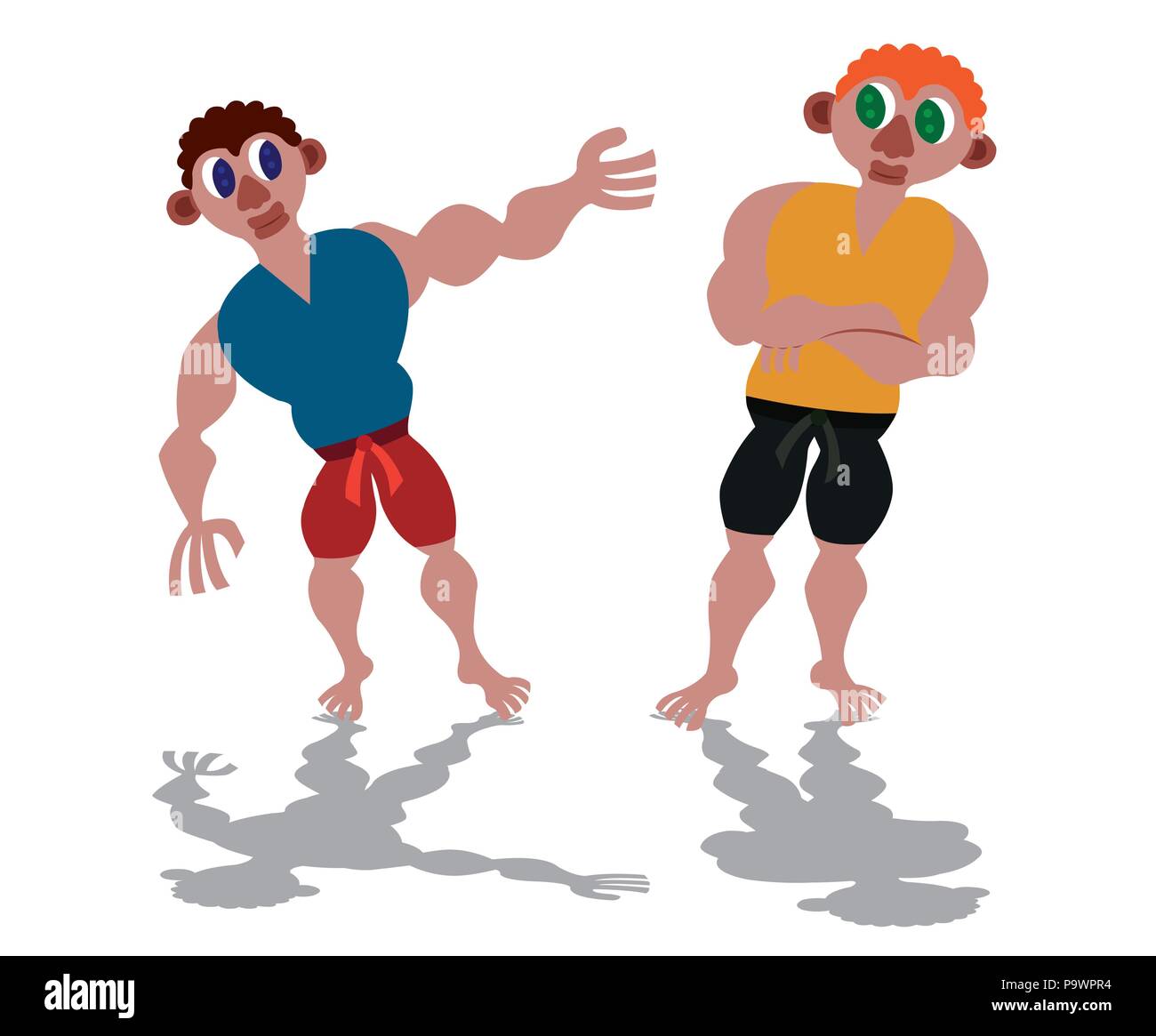two guys trying to have a Conversation Stock Vector