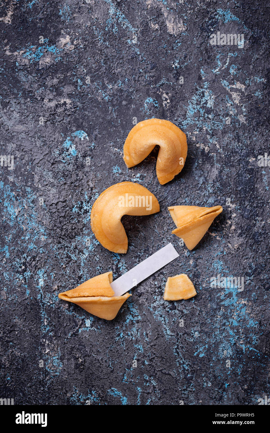 Traditional Chinese fortune cookies with prediction Stock Photo Alamy