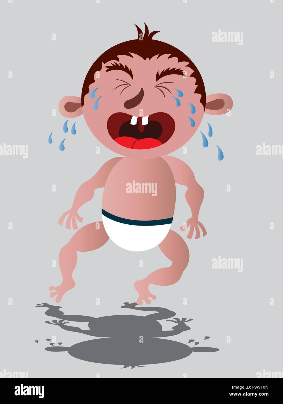 a baby cries out loudly Stock Vector