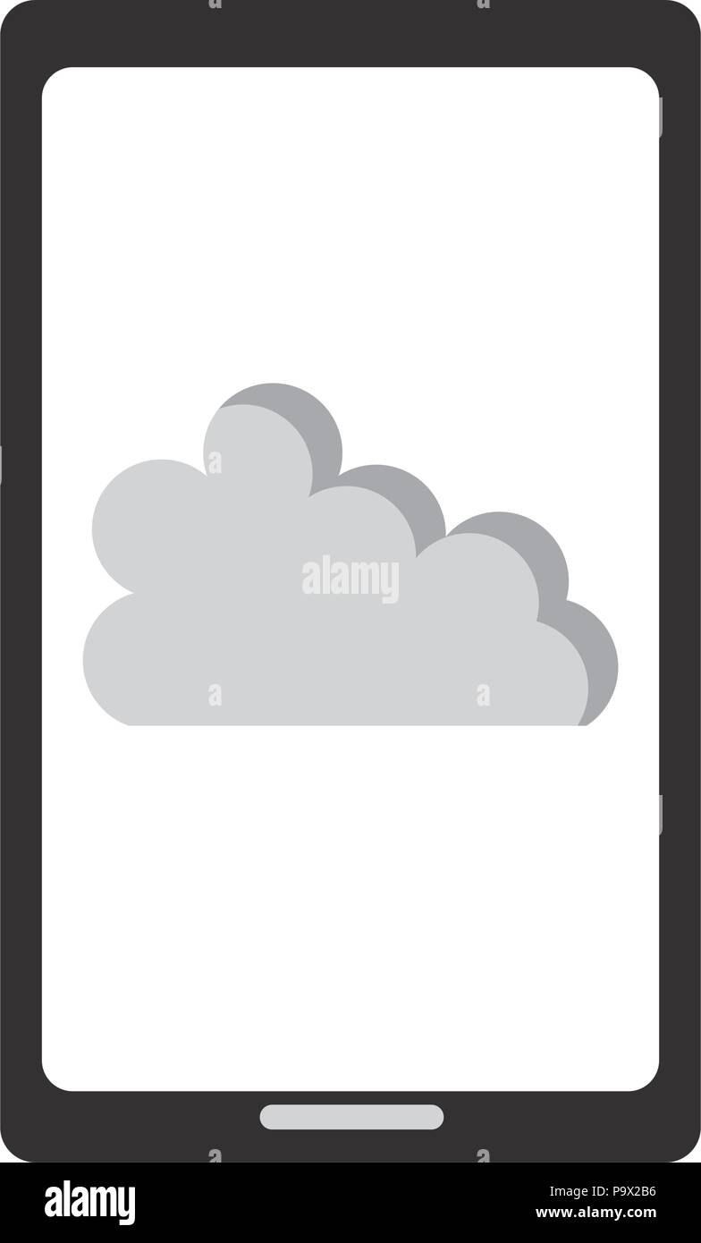 smartphone device with cloud computing vector illustration design Stock ...