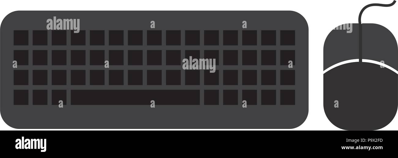 computer keyboard and mouse vector illustration design Stock Vector