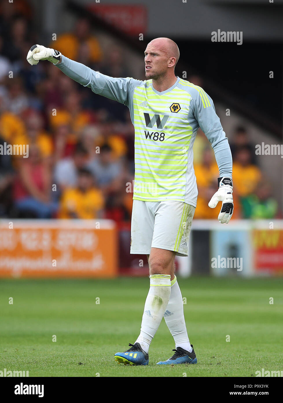 Wolverhampton Wanderers goalkeeper John Ruddy during a pre season friendly match at the Banks's Stadium, Walsall. PRESS ASSOCIATION Photo. Picture date: Thursday July 19, 2018. Photo credit should read: Nick Potts/PA Wire. No use with unauthorised audio, video, data, fixture lists, club/league logos or 'live' services. Online in-match use limited to 75 images, no video emulation. No use in betting, games or single club/league/player publications. Stock Photo