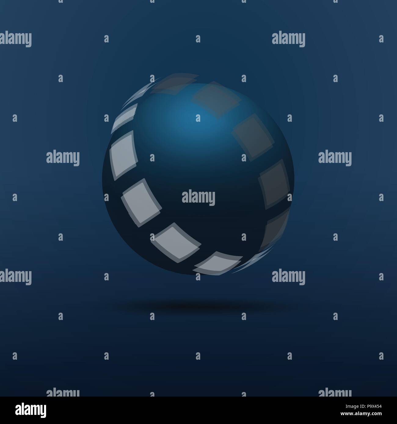 Dark Blue Abstract Ring Design Illustration in Editable Vector Format Stock Vector