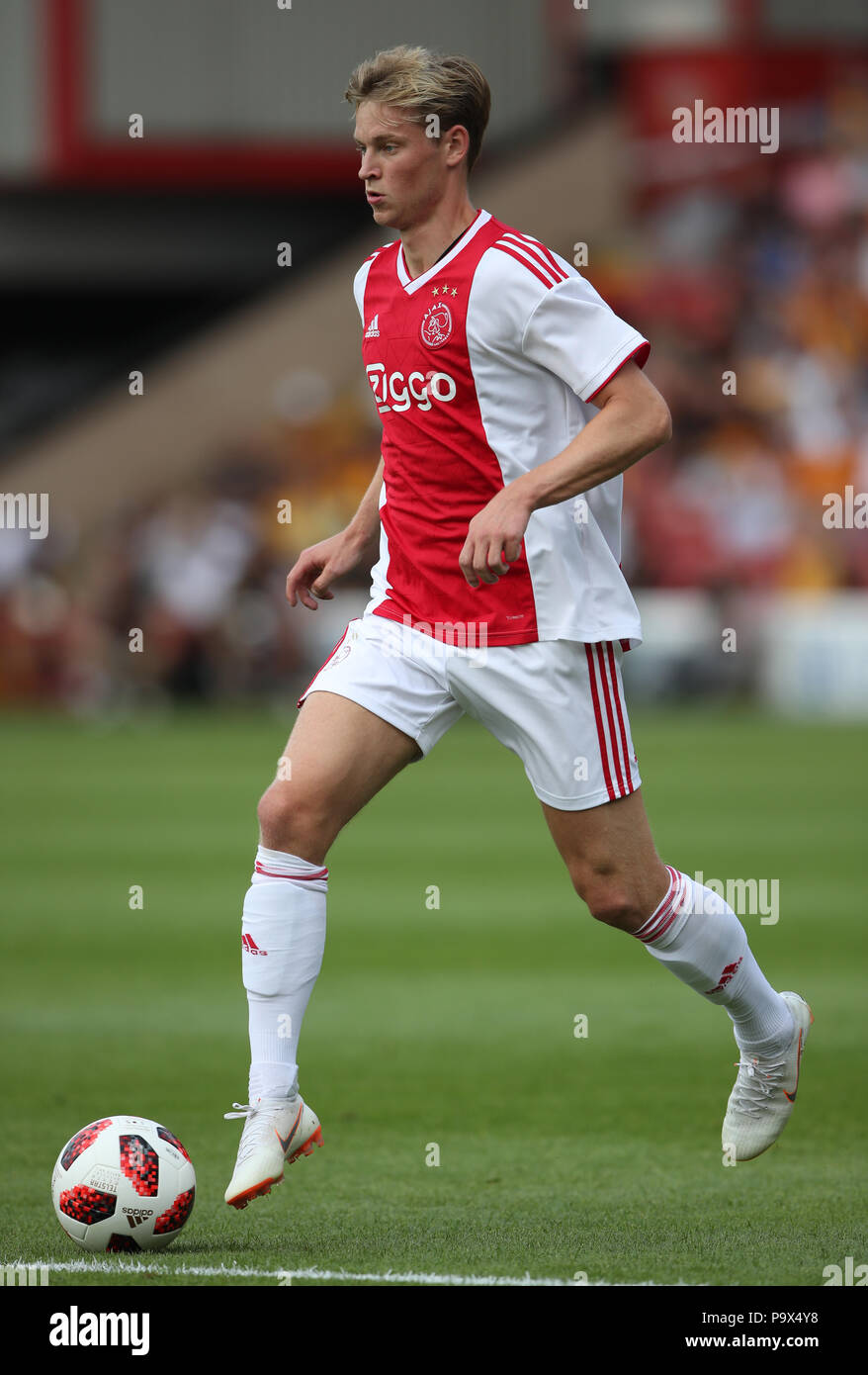 Ajax's Frenkie de Jong during a pre season friendly match at the Banks's Stadium, Walsall. PRESS ASSOCIATION Photo. Picture date: Thursday July 19, 2018. Photo credit should read: Nick Potts/PA Wire. EDITORIAL USE ONLY No use with unauthorised audio, video, data, fixture lists, club/league logos or 'live' services. Online in-match use limited to 75 images, no video emulation. No use in betting, games or single club/league/player publications. Stock Photo
