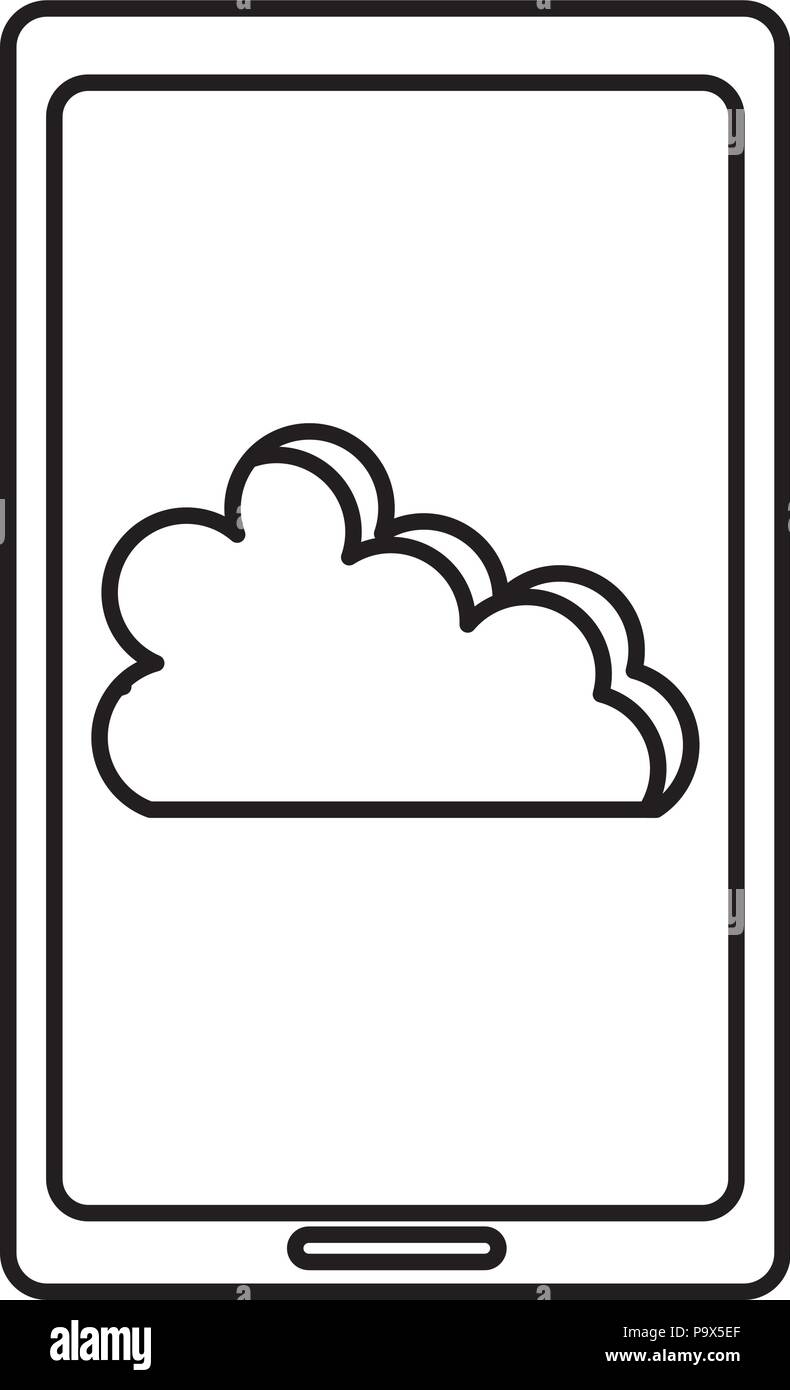 smartphone device with cloud computing vector illustration design Stock ...